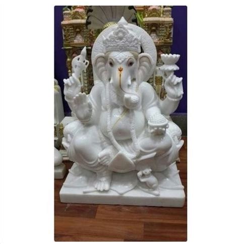 Durable Pure White Ganesh Marble Statue At Best Price In Alwar Pratap