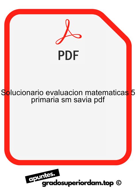 Solucionario Evaluacion Matematicas Primaria Sm Savia Pdf Mundoapuntes