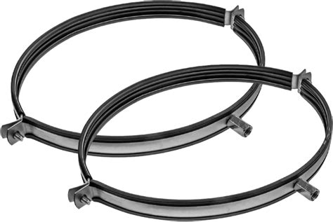 Vent Systems 12 Inch Pack Of 2 Pipe Clamp With Rubber Gasket Galvanized Steel Clamp Pipe