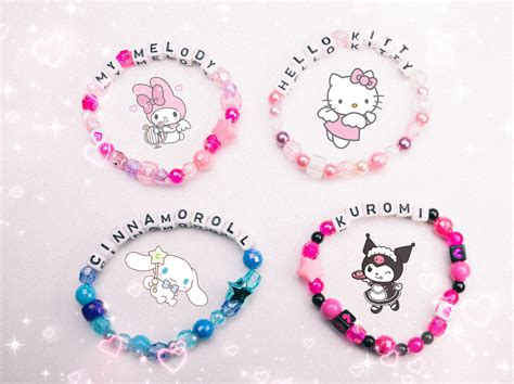 Cute Sanrio Bracelets Hello Kitty Kuromi My Melody Etsy