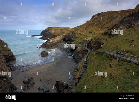 Tintagel Castle Island Tintagel Town Cornwall County England Uk