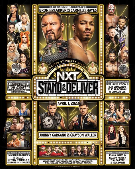 Nxt Stand And Deliver Match Card For This Morning Rsquaredcircle