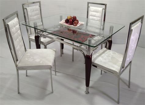 White Rectangular Stainless Steel Dining Table For Home Rs