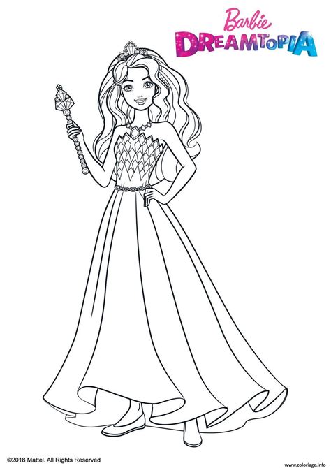 Coloriage Princesse Barbie Pailletes Filles Dessin Barbie Imprimer