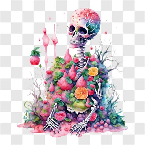 Download Skeleton In A Still Life Arrangement Png Online Creative Fabrica