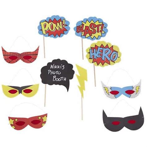 Photo Booth Props Comic Superhero Party Enfete