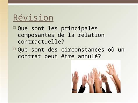 Ppt Que Sont Les Principales Composantes De La Relation Contractuelle