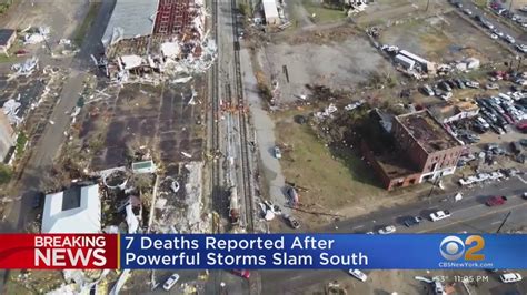 7 Reported Dead As Powerful Storm Tornadoes Slam South Youtube