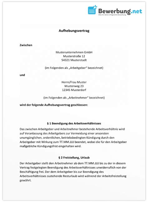 Schmutzig Verstärker Unser Unternehmen auflösungsvertrag