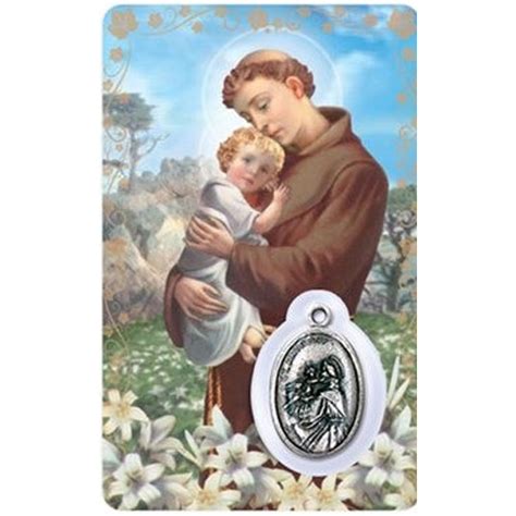 St Anthony Prayer Card With Medal Bwh Ministries