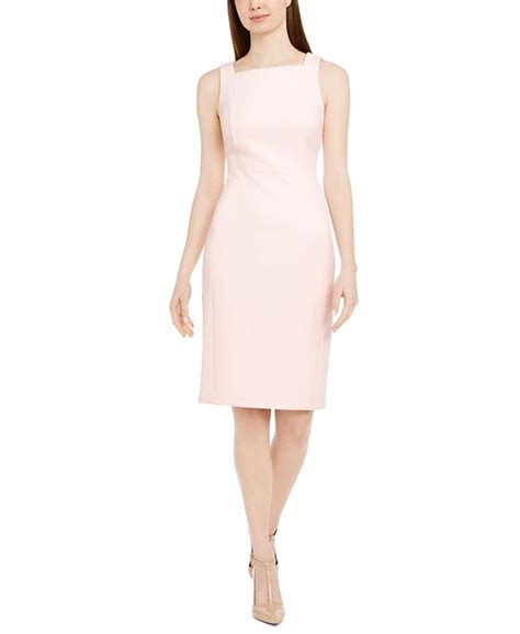 Calvin Klein Square Neck Sheath Dress Macys