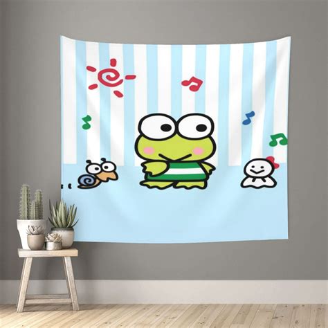 Keroppi Wall Tapestry Anime Poster For Bedroom Aesthetics Funny Room