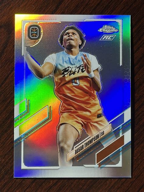 Topps Chrome Overtime Elite Ausar Thompson Refractor Rc Detroit