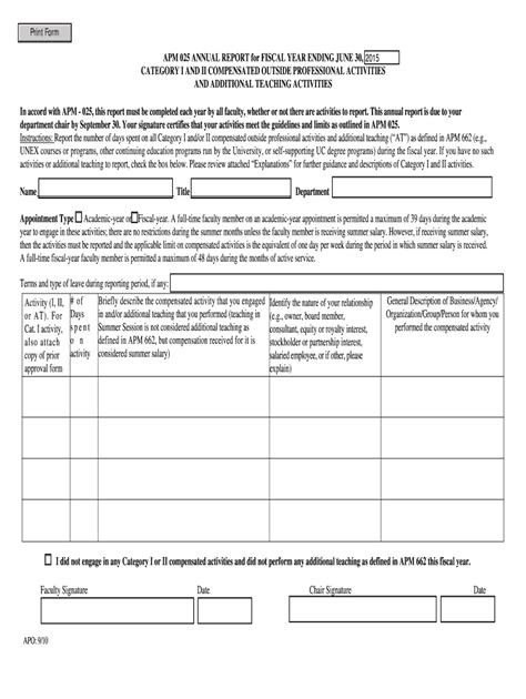 Apm 025 Annual Report For Fiscal Year Ending June 30 Form Fill Out And Sign Printable Pdf