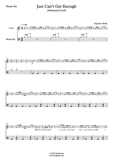 Just Cant Get Enough Advanced Level Depeche Mode Drums Sheet Music