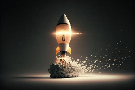 Premium AI Image Htbulb Shaped Rocket In Launch Success Ideas Concept