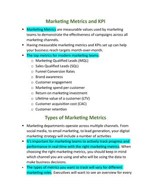 Mkt Notes For Module One Mkt Intro To Integrated Marketing