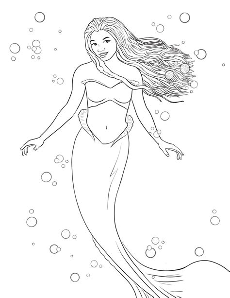 Halle Bailey The Little Mermaid Coloring Pages