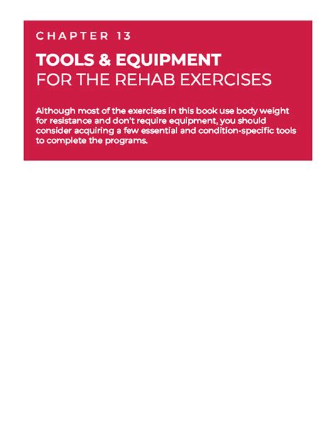 CHAPTER 13: Essential Tools & Equipment for Rehab Exercises - Studocu