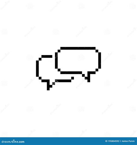 Pixel Art Bit Speech Bubbles Icon Isolated Vector Illustration