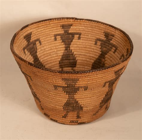 Pima Basket With Female Figures Blue Heron Gallery