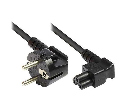 Kab24® Netzkabel Stromkabel Schwarz Schutzkontaktstecker Gewinkelt Auf