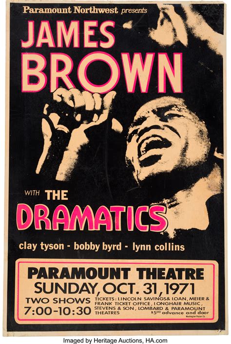 James Brown Paramount Theatre Concert Poster 1971 Music Lot