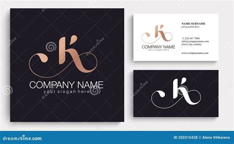 K Letter Monogram Elegant Luxury K Logo Calligraphic Style Vector