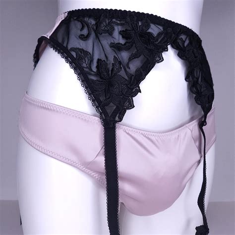 Crossdressing Lingerie Sets XXXXL Satin Garter Belt To Match Dirty Pink Panties And A Bra Etsy