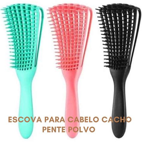 Pente Escova Para Cabelo Cacheado Pente Polvo Shopee Brasil