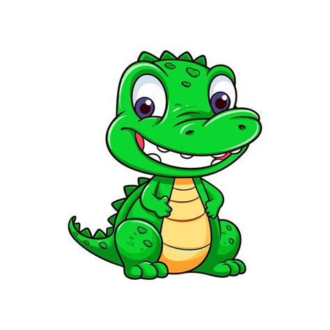 Ilustra O De Personagem De Crocodilo Fofo De Desenho Animado Vetor