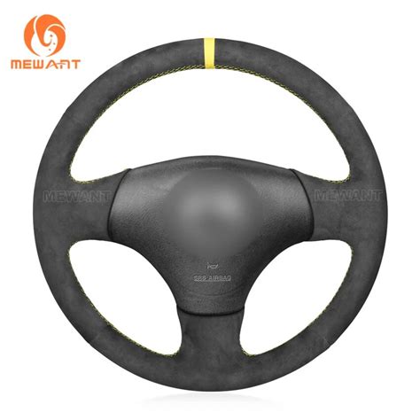 32Y MEWANT Black Alcantara Car Steering Wheel Cover Braid For Mazda MX5