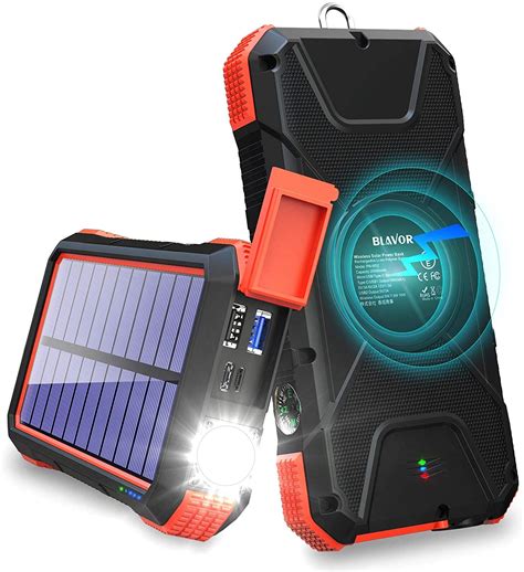 Blavor Solar Power Bank Pd18w Qc30 Fast Charging 10w Wireless Charger 20000mah Solar Powered