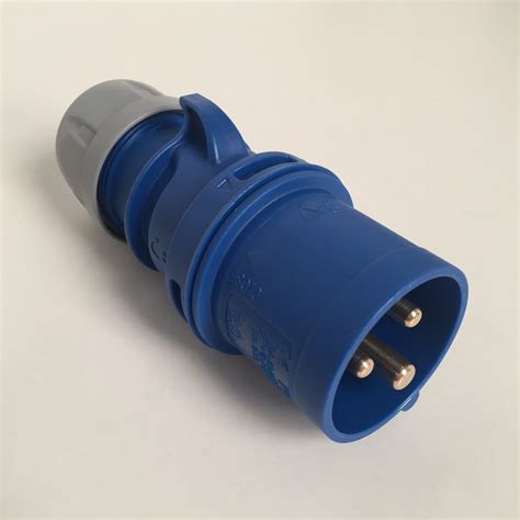 Pce 230v 16a Industrial Plug Blue Marten Cables