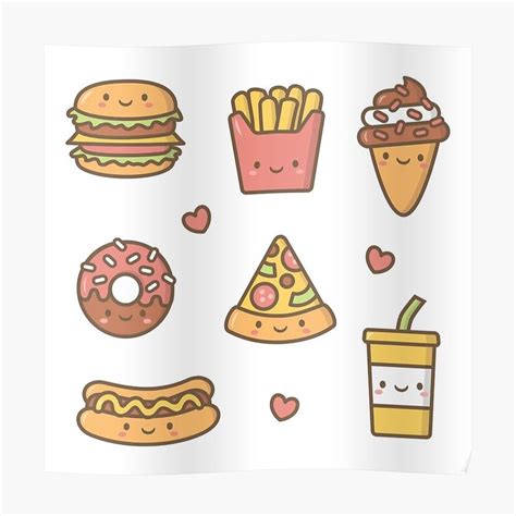 Kawaii Love Junk Food Doodles Sticker By Rustydoodle Food Doodles Doodles Junk Food