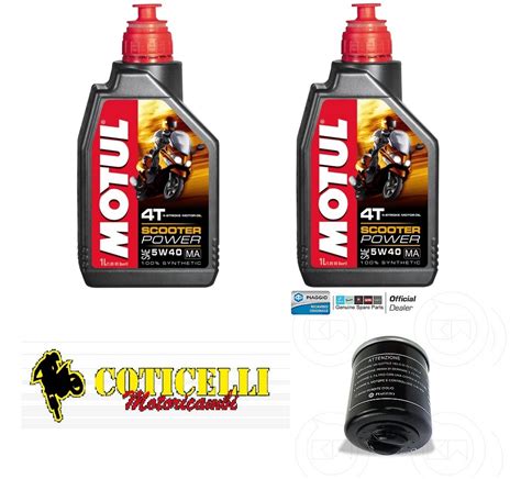 TAGLIANDO OLIO MOTUL 5w40 FILTRO PIAGGIO VESPA GTS SUPERSPORT 300