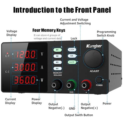 Kungber Dc Power Supply Variable With Memory V A Adjustable