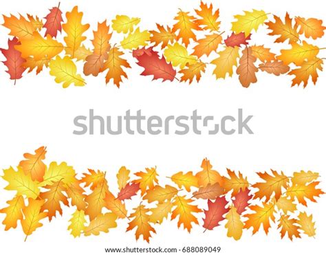 Oak Leaf Vector Frame Horizontal Borders Wektorowa Ilustracja Stockowa