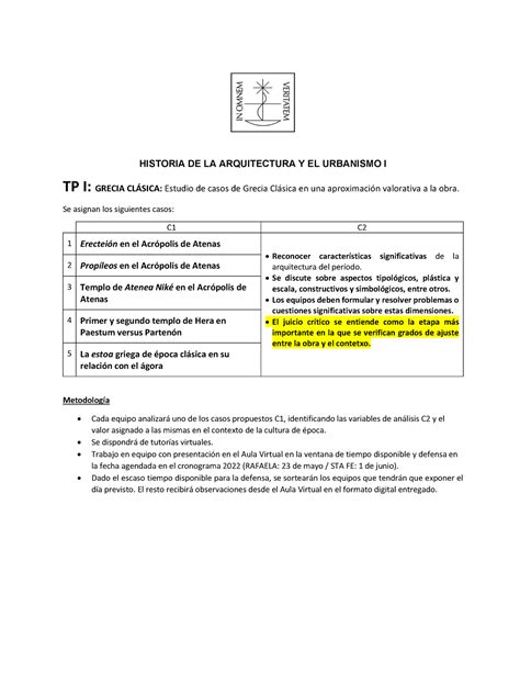 Tp H Consigna De Trabajo Practico Historia De La