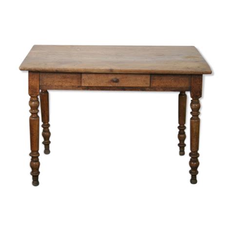 Ancienne Table De Ferme En Bois Massif Avec Tiroir Selency