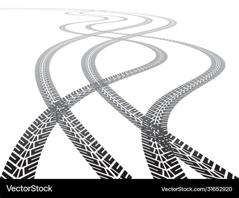 Perspective Tyre Tracks Royalty Free Vector Image