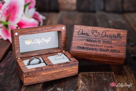 Personalised Double Wedding Ring Box