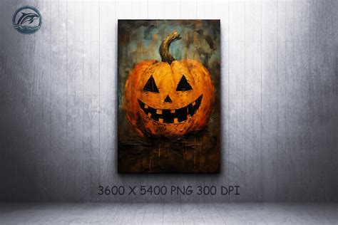 Halloween Pumpkin Wall Art Oil Painting Graphic by Whale Art · Creative Fabrica