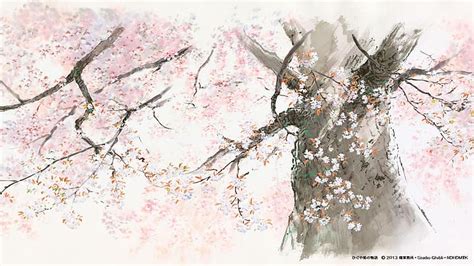 HD Wallpaper Cherry Blossom Tree Illustration The Tale Of Princess