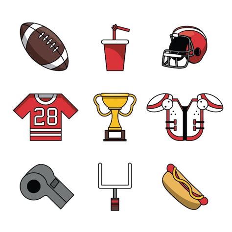 Premium Vector American Football Icons Set