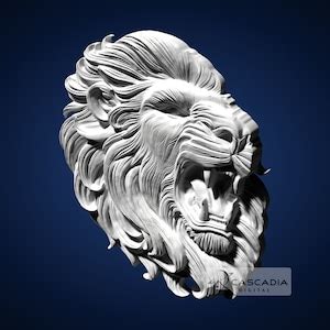 Lion Head 3D STL File For CNC Router 3D Print Casting Wood Carving