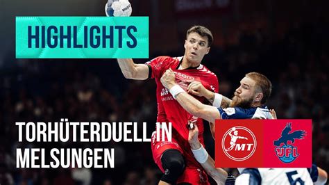 Torhüter Duell MT Melsungen 1 VfL Potsdam DAIKIN HBL 1 Spieltag