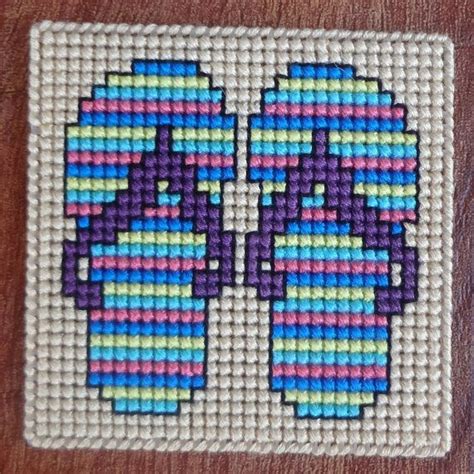 Flip Flops Summer Coasters Plastic Canvas Cross Stitch Pattern Plastic Canvas Patterns