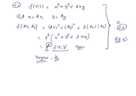 Solution Homogeneous Function Euler S Theorem Proof Studypool