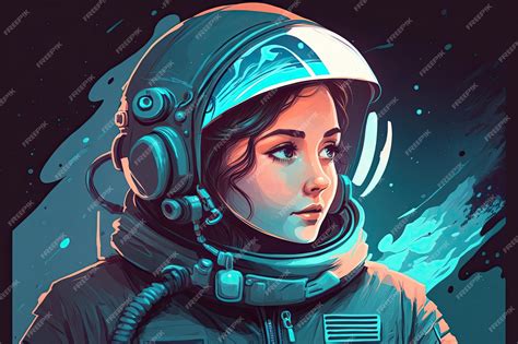 Premium Photo Female Astronaut Wearing A Space Suit And Helmet Generative Ai